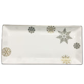 Winter Crystal 13" Sandwich/ Cake Tray Platinum Rim